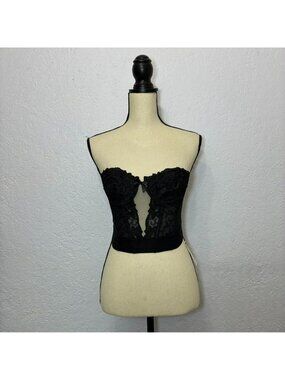 NWT Vintage Black Lace Bustier Corset Top